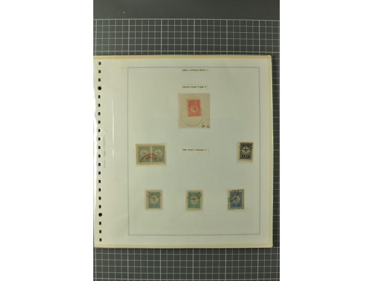 1880/1911 (ca.), Osmanische Periode, Sammlung mit losen Marken, Briefstücken, Briefen und Karten, dabei Telegramme, Formulare