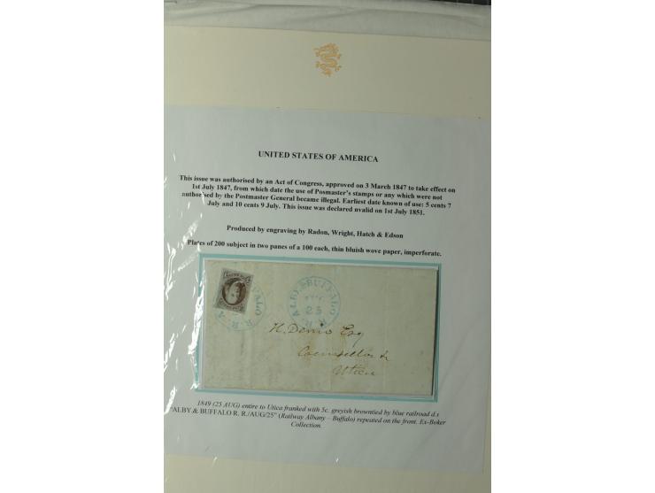 1847/83, aufgezogene Sammlung von 1 unfrankiertem und 12 frankierten Briefen, dabei Mi.-Nr. 1+2 je als Einzelfrankatur, Zierb