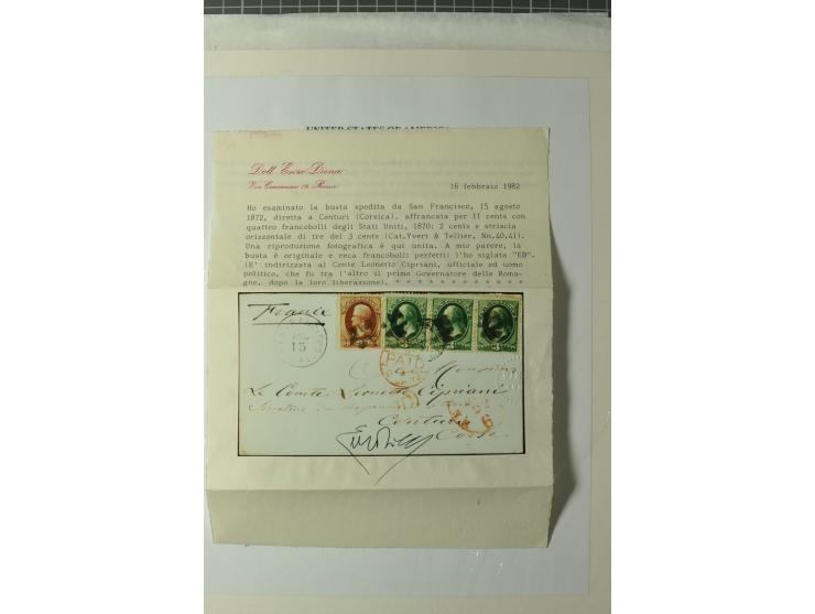1847/83, aufgezogene Sammlung von 1 unfrankiertem und 12 frankierten Briefen, dabei Mi.-Nr. 1+2 je als Einzelfrankatur, Zierb