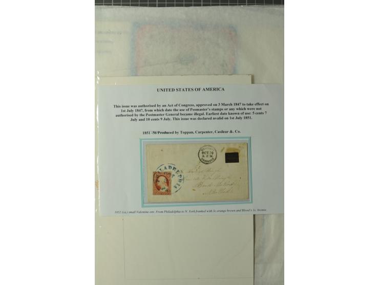 1847/83, aufgezogene Sammlung von 1 unfrankiertem und 12 frankierten Briefen, dabei Mi.-Nr. 1+2 je als Einzelfrankatur, Zierb