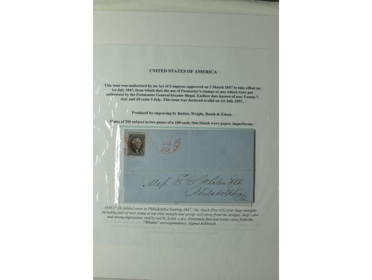 1847/83, aufgezogene Sammlung von 1 unfrankiertem und 12 frankierten Briefen, dabei Mi.-Nr. 1+2 je als Einzelfrankatur, Zierb