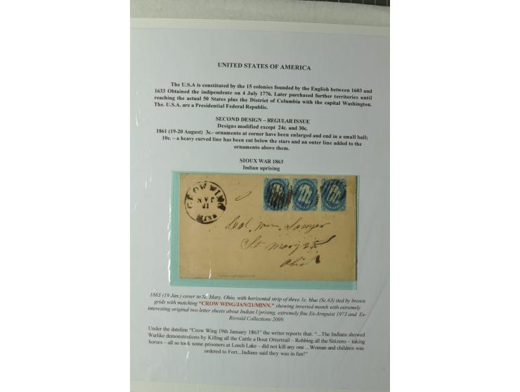 1847/83, aufgezogene Sammlung von 1 unfrankiertem und 12 frankierten Briefen, dabei Mi.-Nr. 1+2 je als Einzelfrankatur, Zierb