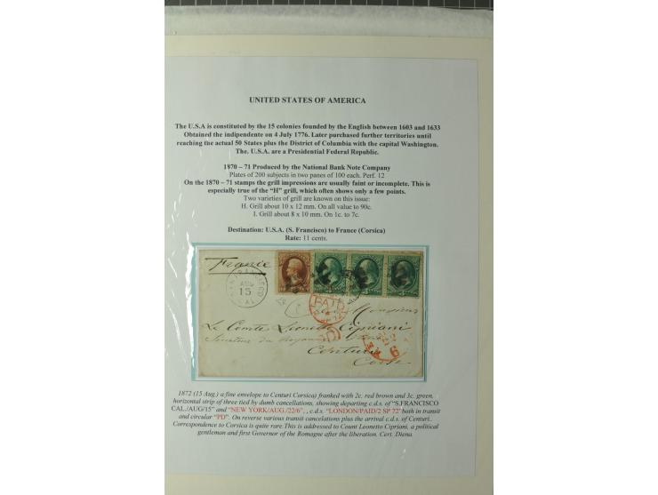 1847/83, aufgezogene Sammlung von 1 unfrankiertem und 12 frankierten Briefen, dabei Mi.-Nr. 1+2 je als Einzelfrankatur, Zierb