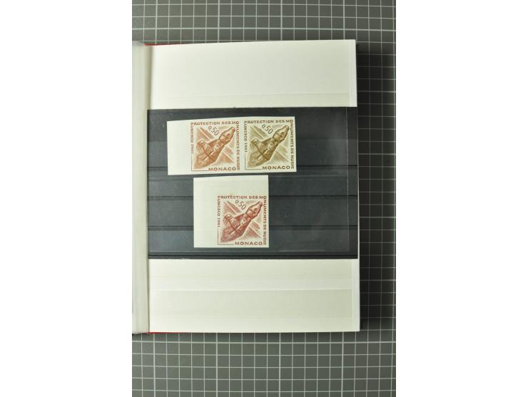 1850/1960, kleines Steckbuch mit besseren und kompletten Ausgaben inkl. 4 Briefen, dabei ungezähnte Marken von Monaco und Vat