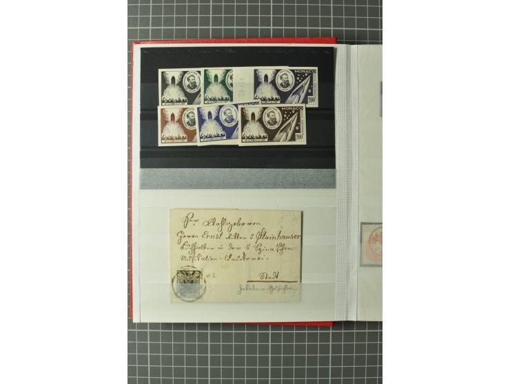 1850/1960, kleines Steckbuch mit besseren und kompletten Ausgaben inkl. 4 Briefen, dabei ungezähnte Marken von Monaco und Vat