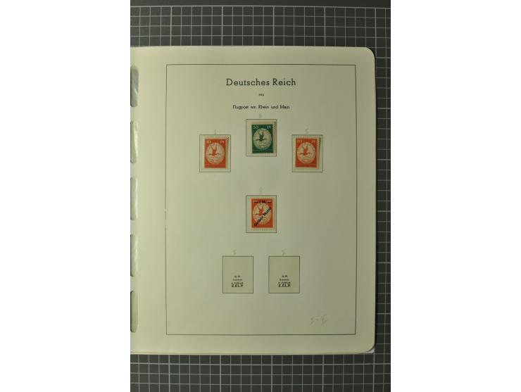 1912, Rhein/Main, postfrische, ungebrauchte und gestempelte Sammlung mit u.a. Mi.-Nr. IV und IV F ungebraucht, dazu 7 Karten 