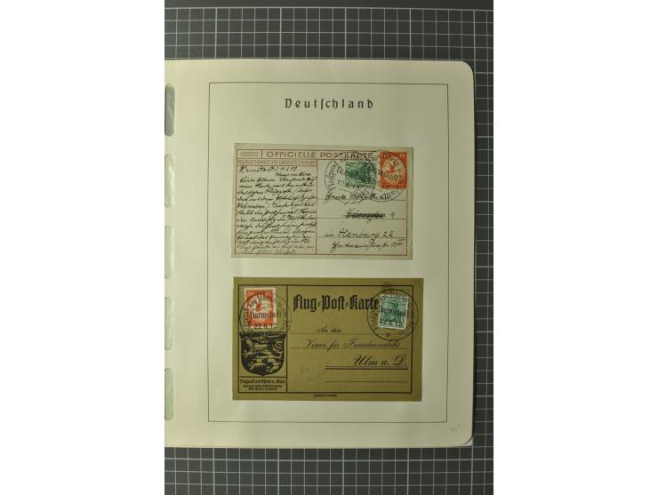1912, Rhein/Main, postfrische, ungebrauchte und gestempelte Sammlung mit u.a. Mi.-Nr. IV und IV F ungebraucht, dazu 7 Karten 