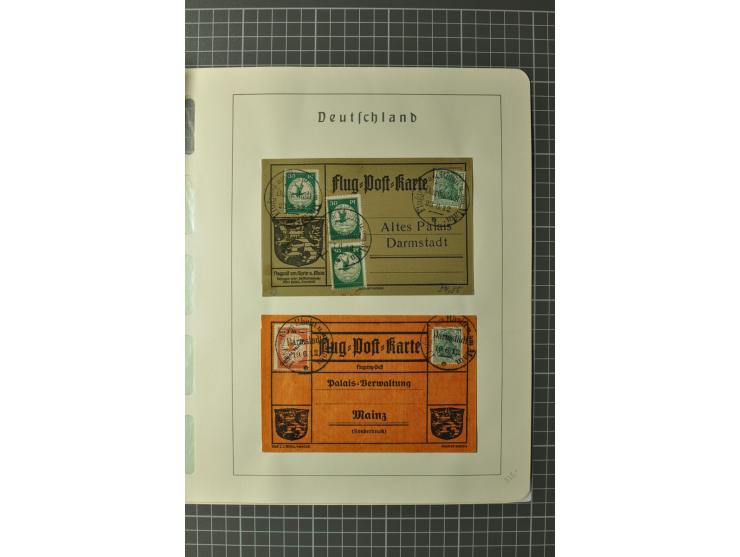 1912, Rhein/Main, postfrische, ungebrauchte und gestempelte Sammlung mit u.a. Mi.-Nr. IV und IV F ungebraucht, dazu 7 Karten 