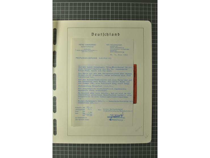 1912, Rhein/Main, postfrische, ungebrauchte und gestempelte Sammlung mit u.a. Mi.-Nr. IV und IV F ungebraucht, dazu 7 Karten 