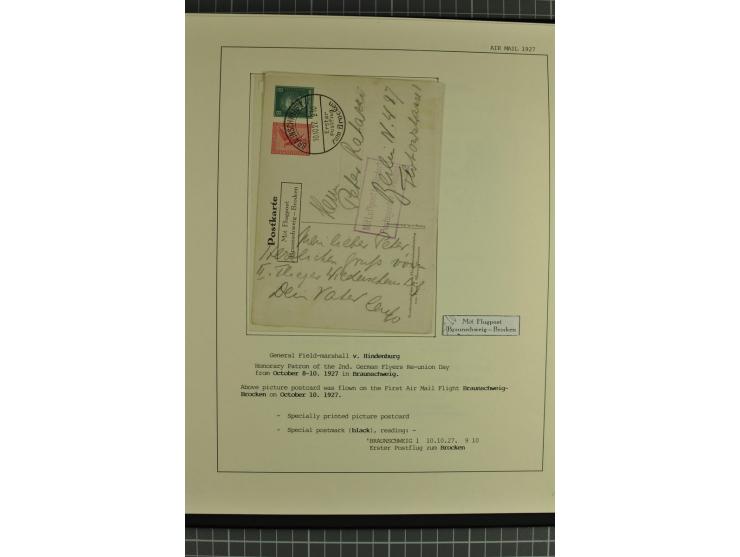 1912/35, 40 Briefe/Karten von meist Erst- und Sonderflügen incl. etwas Gebiete; sauber aufgemacht auf Albenblättern im Album