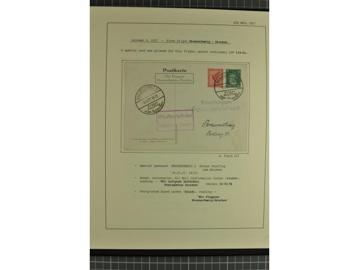 1912/35, 40 Briefe/Karten von meist Erst- und Sonderflügen incl. etwas Gebiete; sauber aufgemacht auf Albenblättern im Album