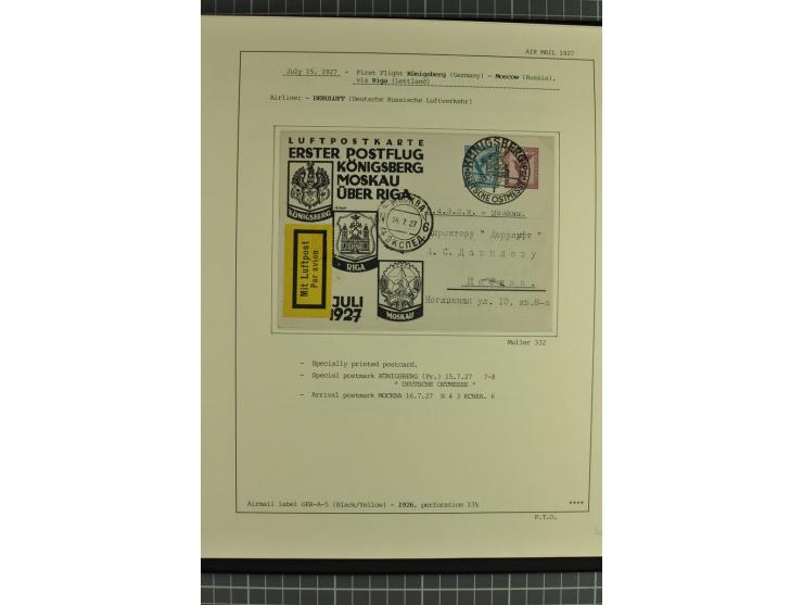 1912/35, 40 Briefe/Karten von meist Erst- und Sonderflügen incl. etwas Gebiete; sauber aufgemacht auf Albenblättern im Album