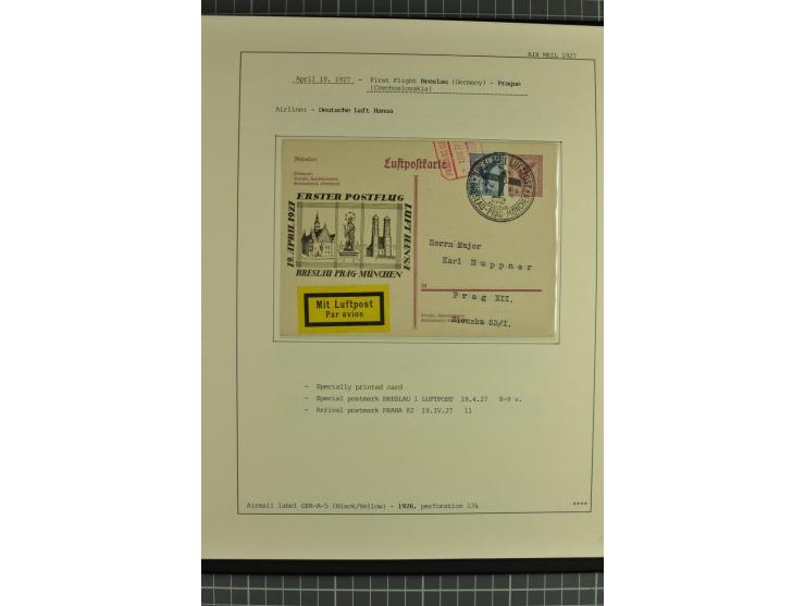 1912/35, 40 Briefe/Karten von meist Erst- und Sonderflügen incl. etwas Gebiete; sauber aufgemacht auf Albenblättern im Album