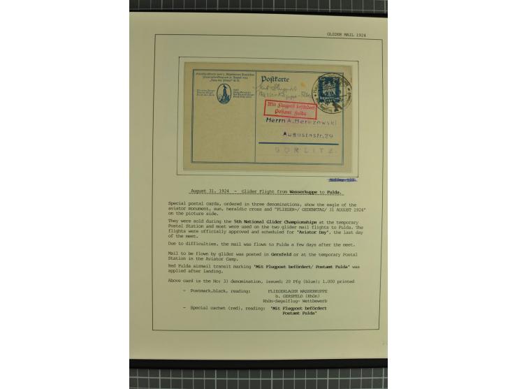 1912/35, 40 Briefe/Karten von meist Erst- und Sonderflügen incl. etwas Gebiete; sauber aufgemacht auf Albenblättern im Album
