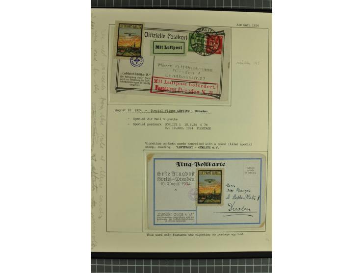 1912/35, 40 Briefe/Karten von meist Erst- und Sonderflügen incl. etwas Gebiete; sauber aufgemacht auf Albenblättern im Album