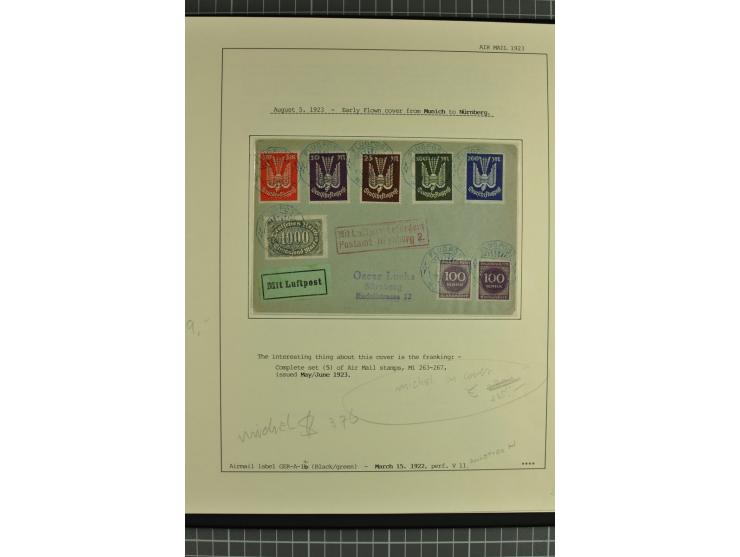 1912/35, 40 Briefe/Karten von meist Erst- und Sonderflügen incl. etwas Gebiete; sauber aufgemacht auf Albenblättern im Album