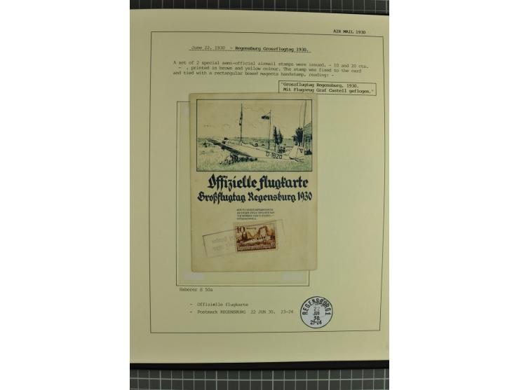 1912/35, 40 Briefe/Karten von meist Erst- und Sonderflügen incl. etwas Gebiete; sauber aufgemacht auf Albenblättern im Album