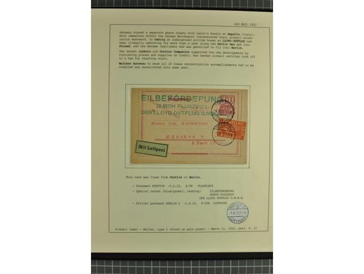1912/35, 40 Briefe/Karten von meist Erst- und Sonderflügen incl. etwas Gebiete; sauber aufgemacht auf Albenblättern im Album