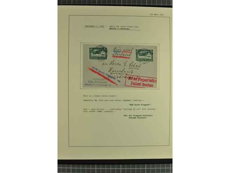 1912/35, 40 Briefe/Karten von meist Erst- und Sonderflügen incl. etwas Gebiete; sauber aufgemacht auf Albenblättern im Album