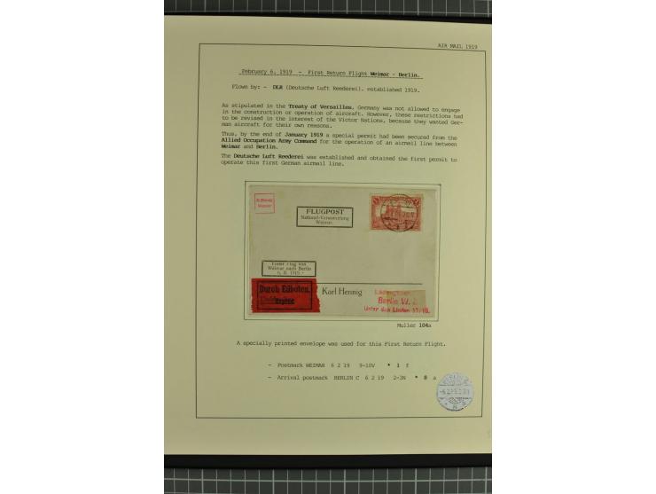 1912/35, 40 Briefe/Karten von meist Erst- und Sonderflügen incl. etwas Gebiete; sauber aufgemacht auf Albenblättern im Album