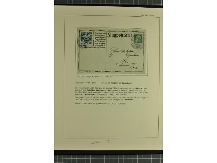 1912/35, 40 Briefe/Karten von meist Erst- und Sonderflügen incl. etwas Gebiete; sauber aufgemacht auf Albenblättern im Album