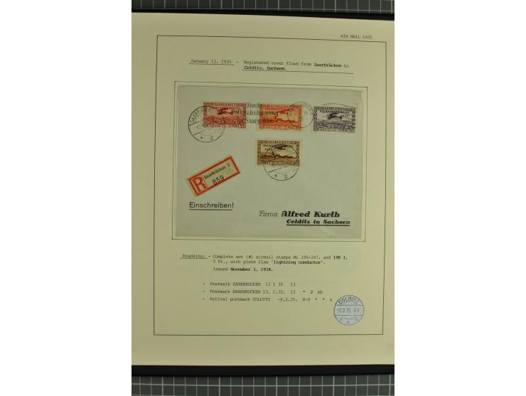 1912/35, 40 Briefe/Karten von meist Erst- und Sonderflügen incl. etwas Gebiete; sauber aufgemacht auf Albenblättern im Album