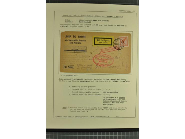 1912/35, 40 Briefe/Karten von meist Erst- und Sonderflügen incl. etwas Gebiete; sauber aufgemacht auf Albenblättern im Album