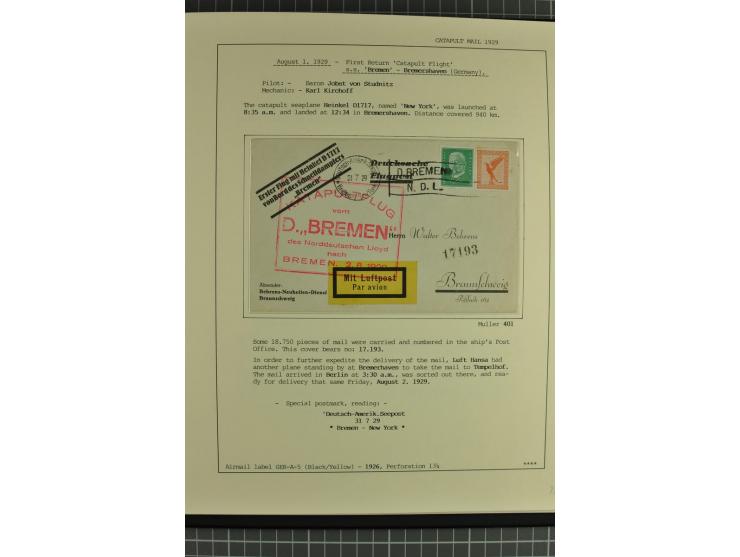 1912/35, 40 Briefe/Karten von meist Erst- und Sonderflügen incl. etwas Gebiete; sauber aufgemacht auf Albenblättern im Album