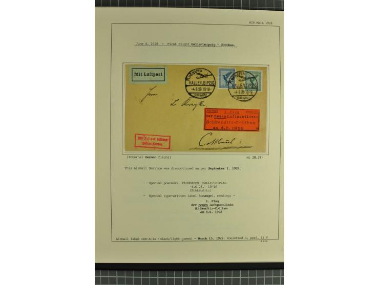1912/35, 40 Briefe/Karten von meist Erst- und Sonderflügen incl. etwas Gebiete; sauber aufgemacht auf Albenblättern im Album