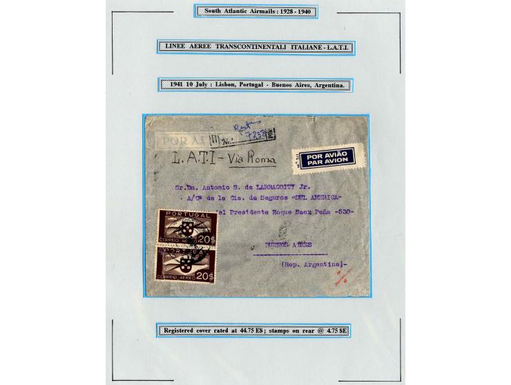 1939/41, interessante Partie von 5 besseren Lati-Briefen aus Deutsches Reich, Böhmen und Mähren, Portugal, Schweden und der S