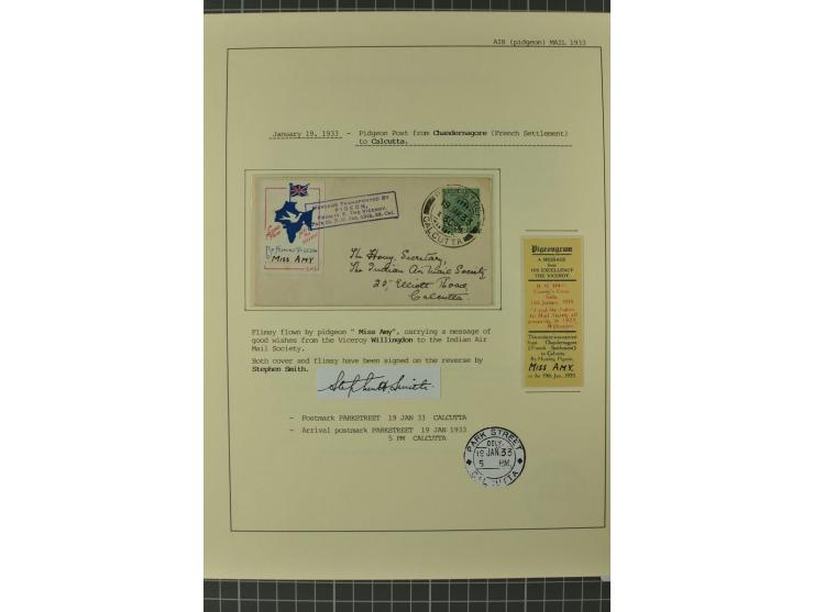 INDIEN: 1920/34, 18 Briefe/Karten, meist Erst- und Sonderflüge, dabei 3 Briefe "EARTHQUAKE EMERGENCY FLIGHT" 1934; sauber auf