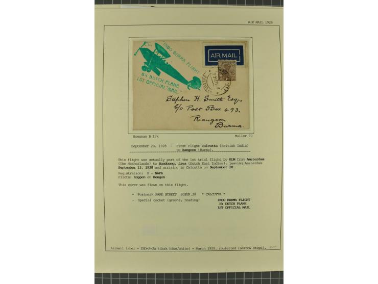 INDIEN: 1920/34, 18 Briefe/Karten, meist Erst- und Sonderflüge, dabei 3 Briefe "EARTHQUAKE EMERGENCY FLIGHT" 1934; sauber auf