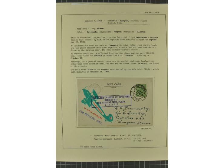 INDIEN: 1920/34, 18 Briefe/Karten, meist Erst- und Sonderflüge, dabei 3 Briefe "EARTHQUAKE EMERGENCY FLIGHT" 1934; sauber auf