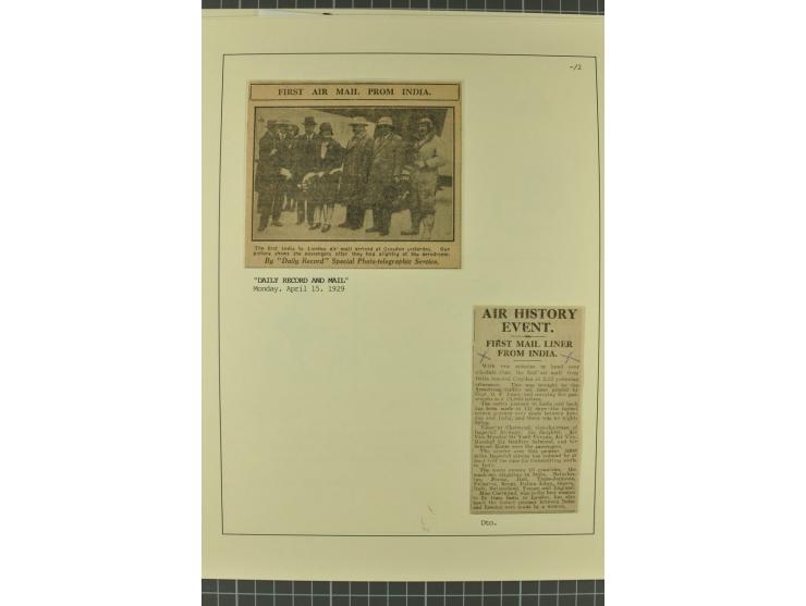 INDIEN: 1920/34, 18 Briefe/Karten, meist Erst- und Sonderflüge, dabei 3 Briefe "EARTHQUAKE EMERGENCY FLIGHT" 1934; sauber auf