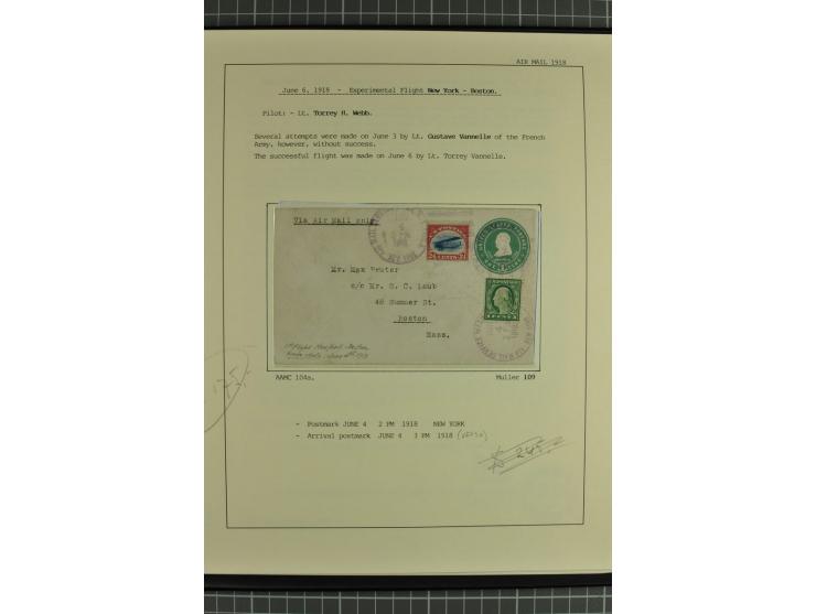 USA: 1911/28, 27 Briefe/Karten von meist Erst-, Sonder- und Demonstrationsflügen; auf ausführlich beschrifteten Albumblättern