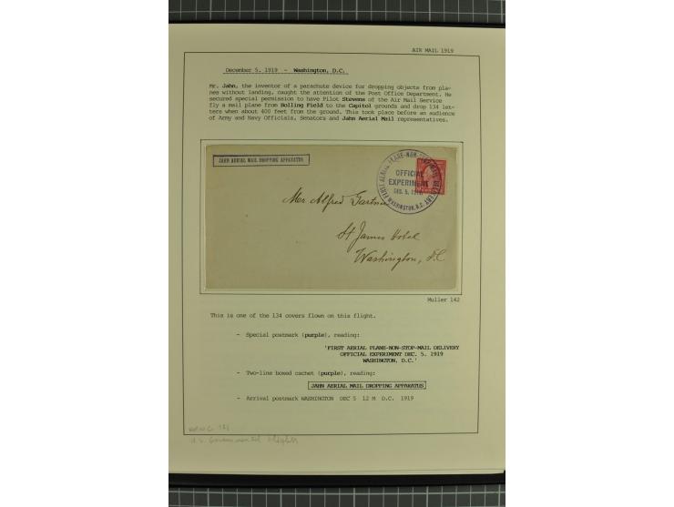 USA: 1911/28, 27 Briefe/Karten von meist Erst-, Sonder- und Demonstrationsflügen; auf ausführlich beschrifteten Albumblättern