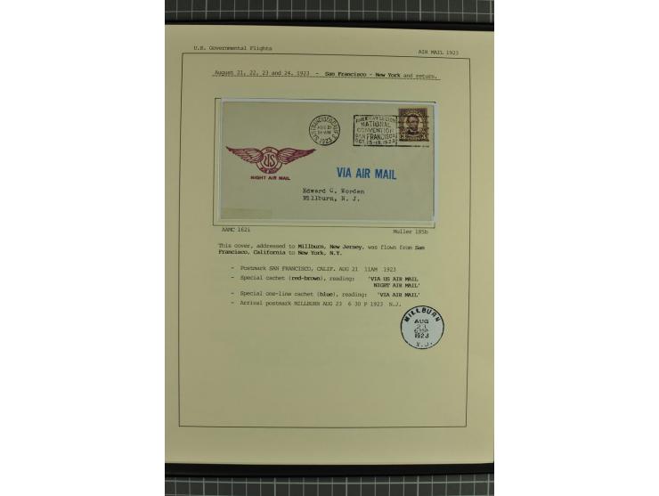 USA: 1911/28, 27 Briefe/Karten von meist Erst-, Sonder- und Demonstrationsflügen; auf ausführlich beschrifteten Albumblättern