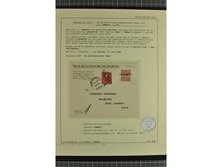 USA: 1911/28, 27 Briefe/Karten von meist Erst-, Sonder- und Demonstrationsflügen; auf ausführlich beschrifteten Albumblättern