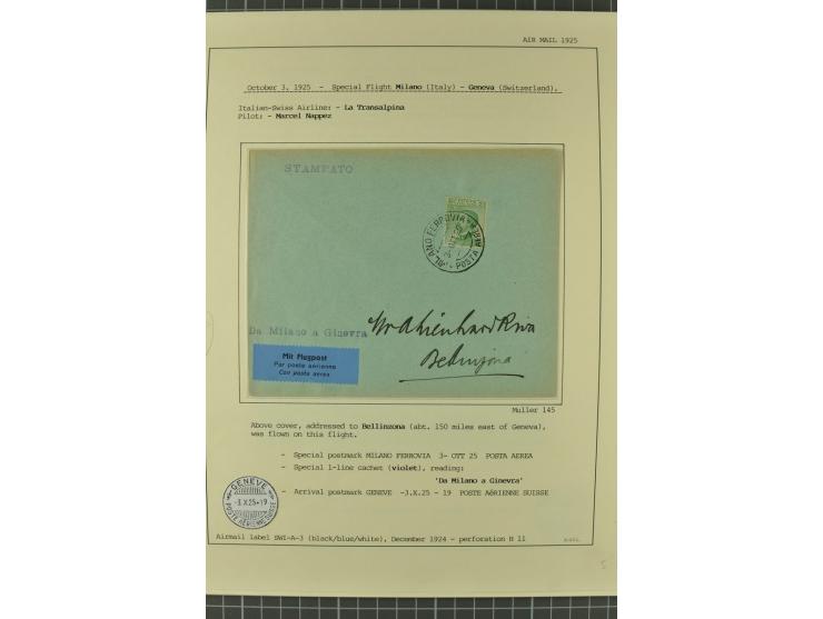 1912/36, 33 Briefe/Karten, meist Erst- und Sonderflüge von u.a. Österreich und Ungarn; sauber aufgemacht auf beschrifteten Al