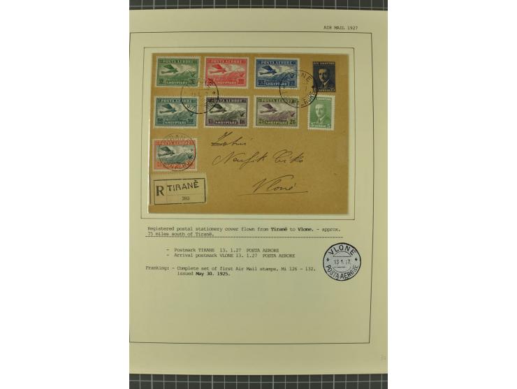 1912/36, 33 Briefe/Karten, meist Erst- und Sonderflüge von u.a. Österreich und Ungarn; sauber aufgemacht auf beschrifteten Al