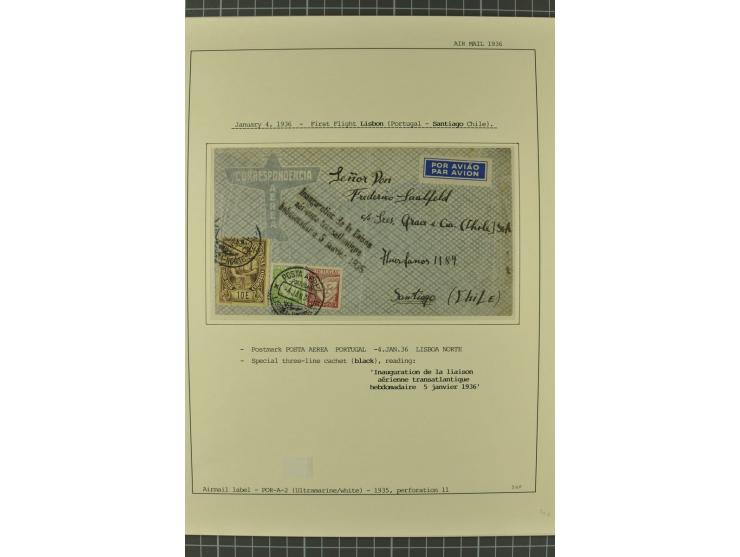 1912/36, 33 Briefe/Karten, meist Erst- und Sonderflüge von u.a. Österreich und Ungarn; sauber aufgemacht auf beschrifteten Al