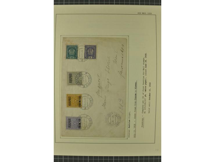 1912/36, 33 Briefe/Karten, meist Erst- und Sonderflüge von u.a. Österreich und Ungarn; sauber aufgemacht auf beschrifteten Al