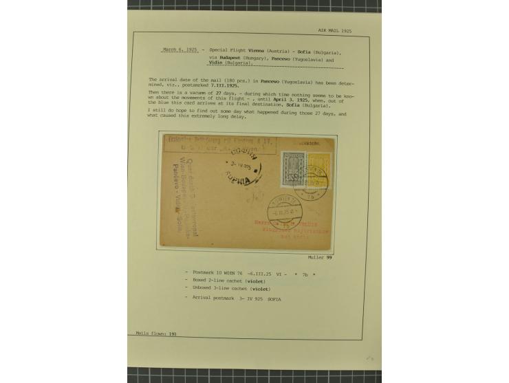 1912/36, 33 Briefe/Karten, meist Erst- und Sonderflüge von u.a. Österreich und Ungarn; sauber aufgemacht auf beschrifteten Al