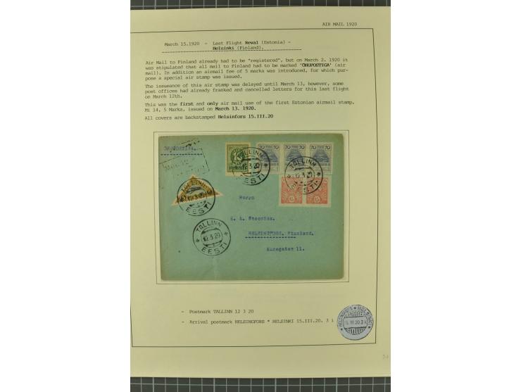 1912/36, 33 Briefe/Karten, meist Erst- und Sonderflüge von u.a. Österreich und Ungarn; sauber aufgemacht auf beschrifteten Al