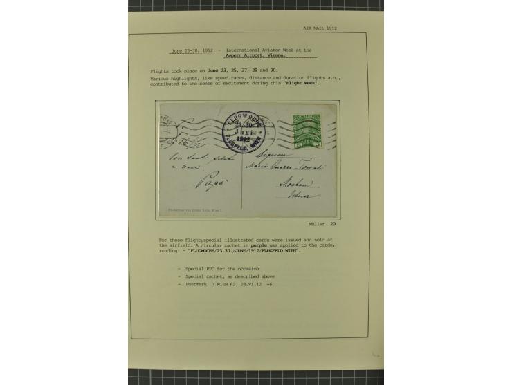 1912/36, 33 Briefe/Karten, meist Erst- und Sonderflüge von u.a. Österreich und Ungarn; sauber aufgemacht auf beschrifteten Al