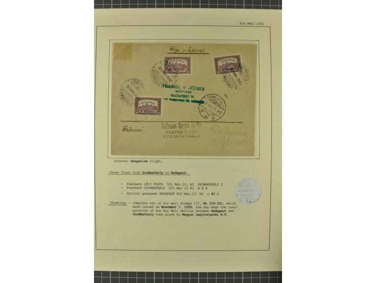 1912/36, 33 Briefe/Karten, meist Erst- und Sonderflüge von u.a. Österreich und Ungarn; sauber aufgemacht auf beschrifteten Al