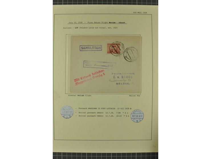 1912/36, 33 Briefe/Karten, meist Erst- und Sonderflüge von u.a. Österreich und Ungarn; sauber aufgemacht auf beschrifteten Al