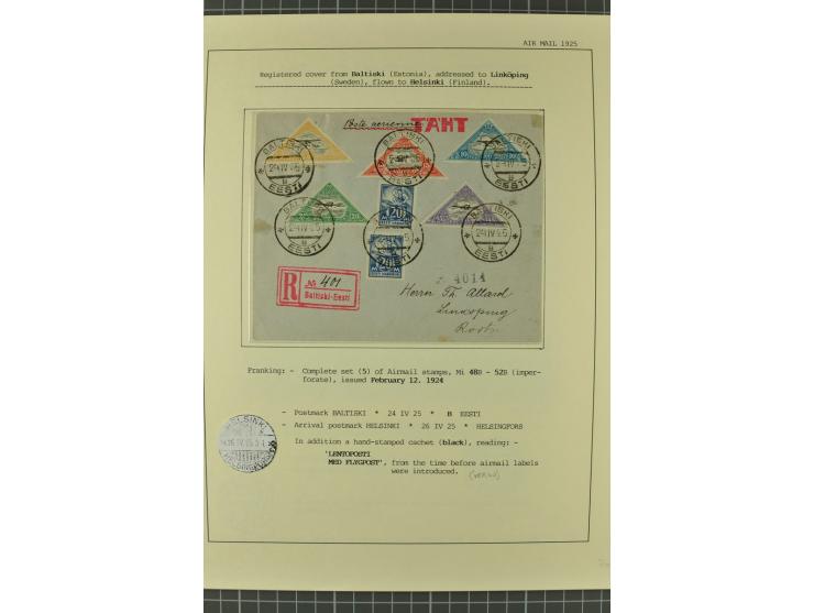 1912/36, 33 Briefe/Karten, meist Erst- und Sonderflüge von u.a. Österreich und Ungarn; sauber aufgemacht auf beschrifteten Al
