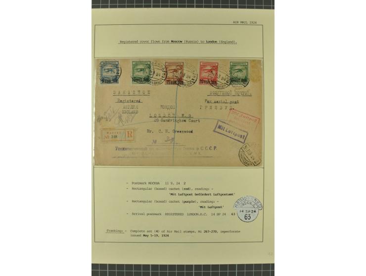 1912/36, 33 Briefe/Karten, meist Erst- und Sonderflüge von u.a. Österreich und Ungarn; sauber aufgemacht auf beschrifteten Al