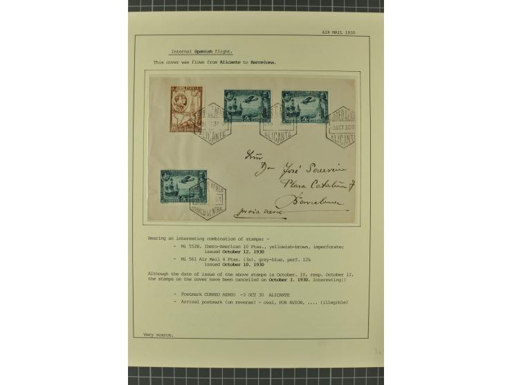 1912/36, 33 Briefe/Karten, meist Erst- und Sonderflüge von u.a. Österreich und Ungarn; sauber aufgemacht auf beschrifteten Al